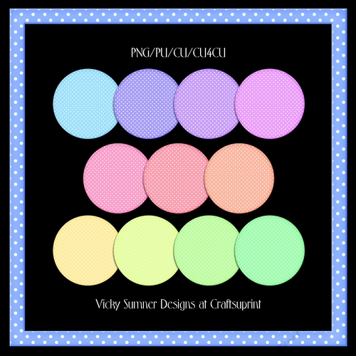 Pastel Polka Dot Slim Sqaure Frame set of 12