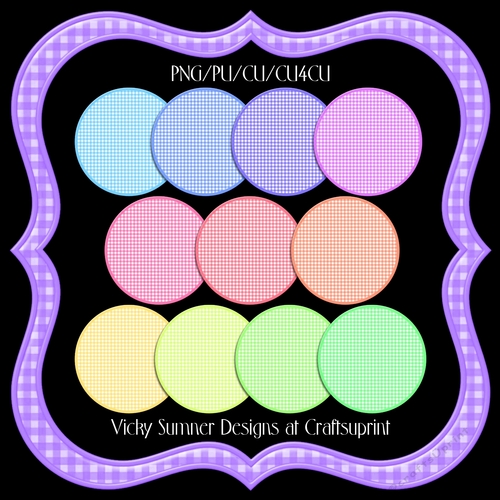 Gingham Fancy Frames set of 12