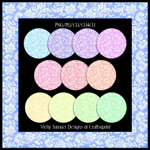 Pastel Floral Chunky Sqaure Frame set of 12