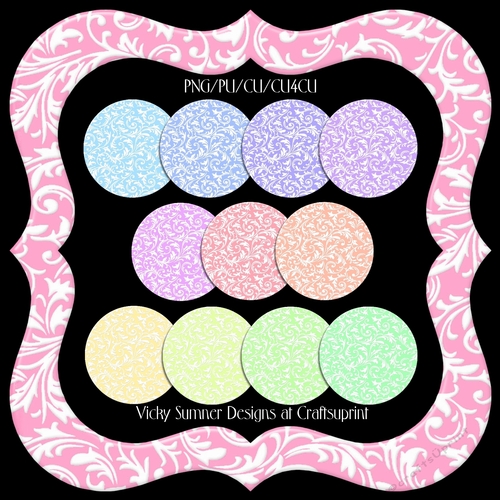 Pastel Floral Chunky Fancy Frame set of 12