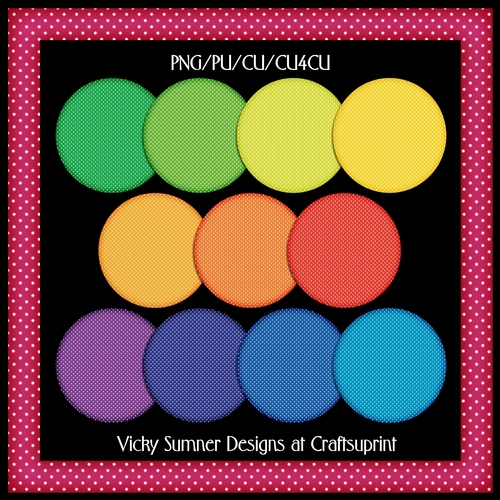 Candy Coloured Polka Dot Square Frames Set of 12