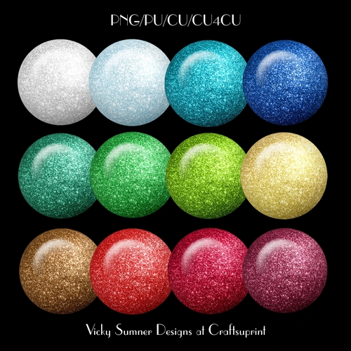 Glitter Brad/Button Embelishment Set of 12