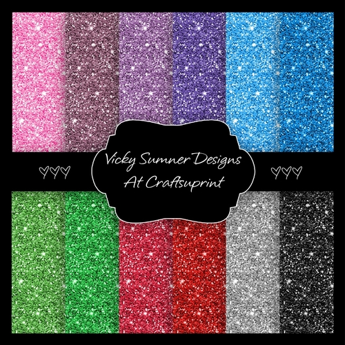 Glitter A4 Backing Paper Set of 12