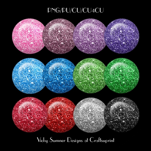 Glitter Brad/Button Embelishment Set of 12