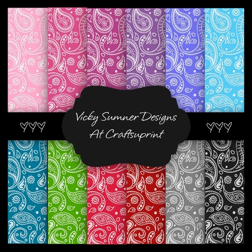 Paisley A4 Paper Set of 12
