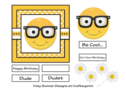 Be Cool Smiley Face Birthday Dude or Dudet