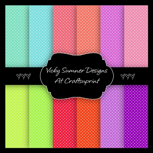 Summer Polka Dot A4 Paper Set of 12 + 1 Bonus Paper