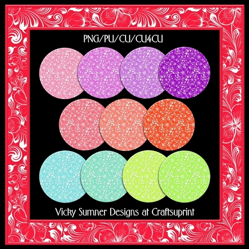 Summer Floral Square Frame Set of 12 + 1 Bonus Frame