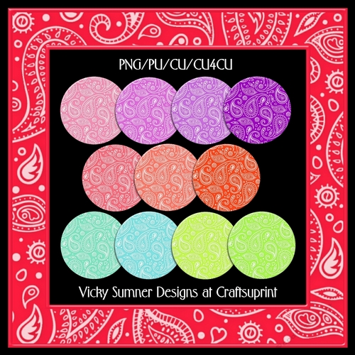 Summer Paisley Square Frame Set of 12 + 1 Bonus Frame