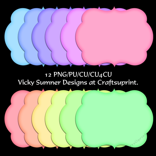 Fancy Shaped Pastel Mat/Topper 1 set of 12