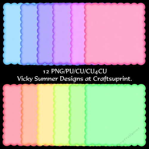 Fancy Shaped Pastel Mat/Topper 4 set of 12