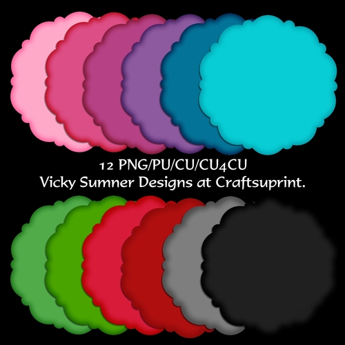 Fancy Shaped Mat/Topper 3 set of 12