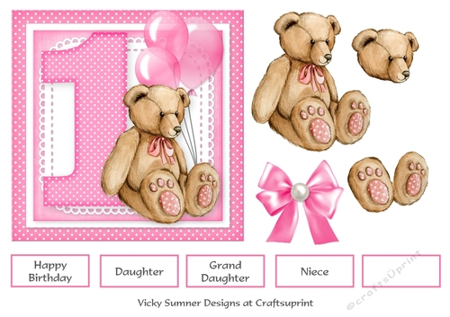 1st Birthday Teddy Bear