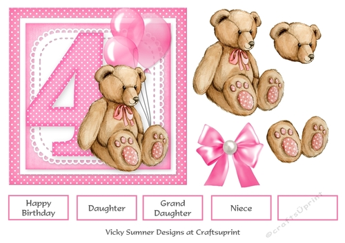 4th Birthday Teddy Bear