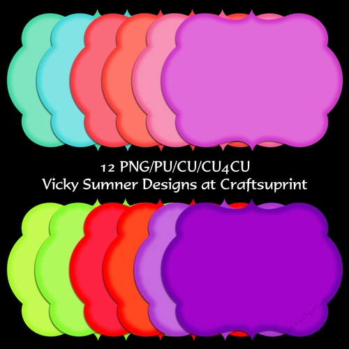 Fancy Shaped Summer Mat/Topper 1 set of 12