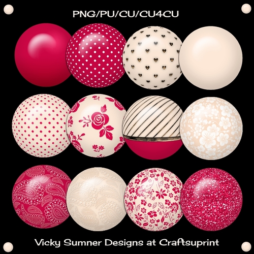 Raspberry Sorbet Brad/Button Embelishment set of 12