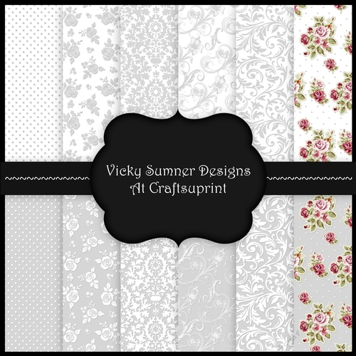 Grey and White A4 Digital Paper set of 12