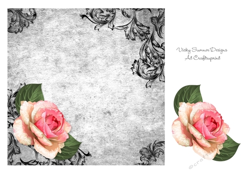 Grunge with Single Pink Rose