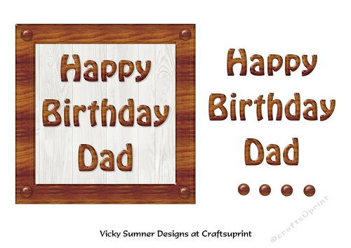 Happy Birthday Dad Wooden Effect