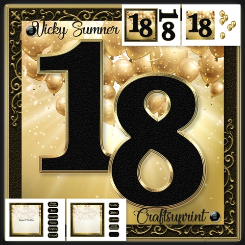 18th Birthday Black and Gold