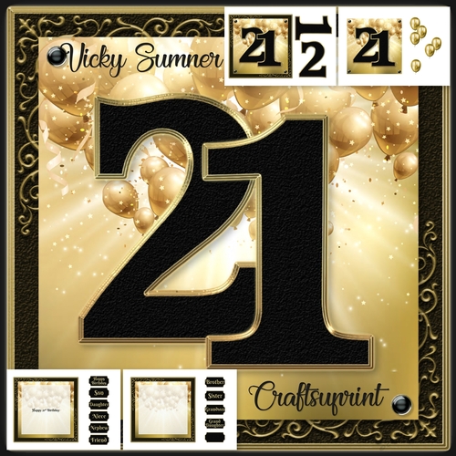 21st Birthday Black and Gold