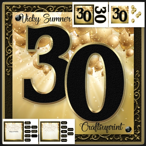 30th Birthday Black and Gold