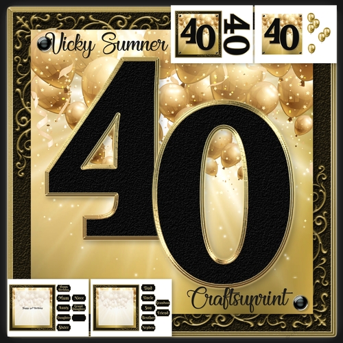 40th Birthday Black and Gold