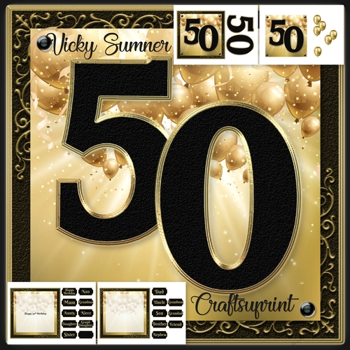 50th Birthday Black and Gold