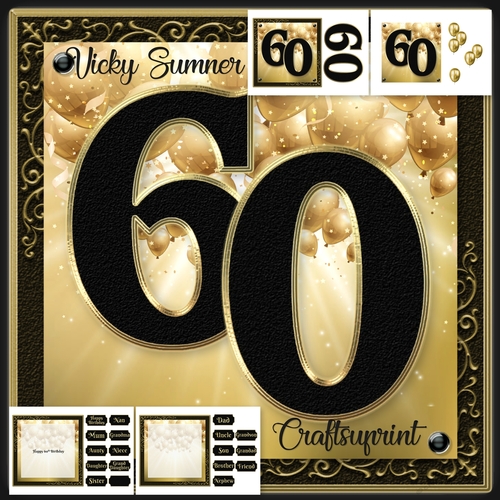 60th Birthday Black and Gold