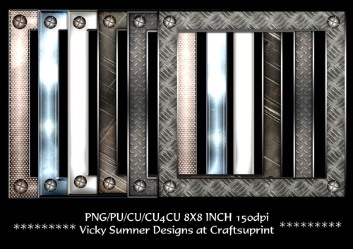 Metal Effect Frames with Screw Heads set of 6