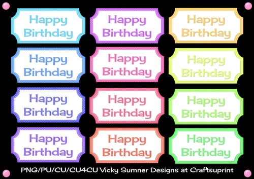 Pastel Polka Dot Happy Birthday Tag