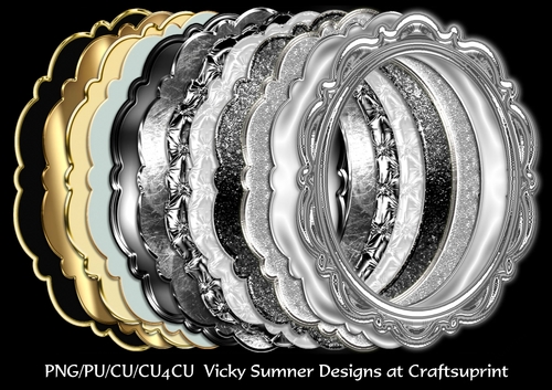 Gilded Scolloped Oval Frames set of 12