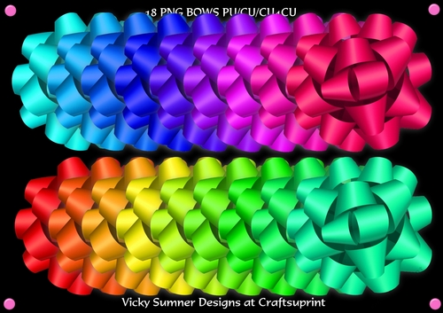 Gift Rainbow Bow set of 18