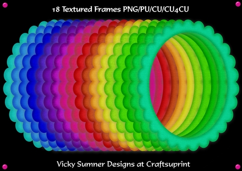 Scolloped Oval Rainbow Frame set of 18
