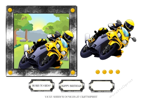 Born to Ride Yellow Motorbike