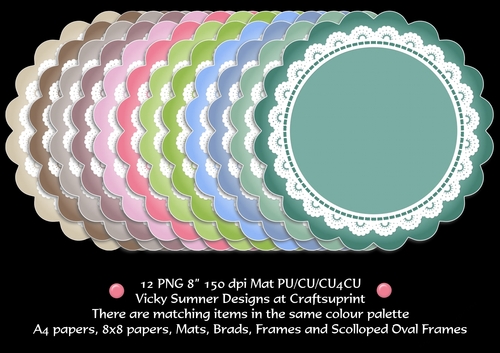 Natural Scolloped Circle With Lace Mat/Topper