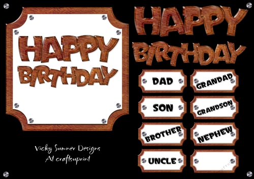 Wood Effect Happy Birthday 