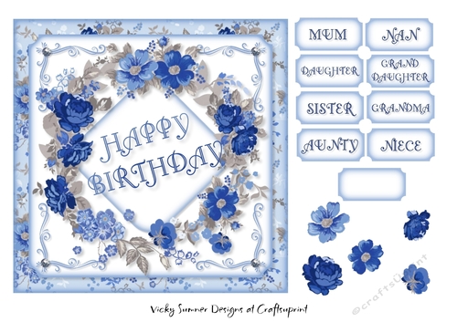Floral Wreath Happy Birthday