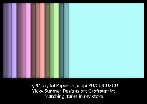 Calm Faux Inked Edge Digital Paper set of 15 Shades