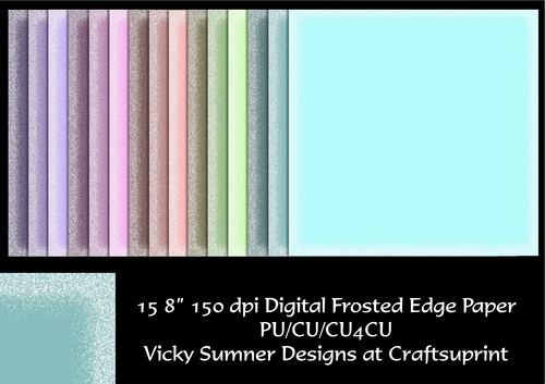 Calm Frosted Edge Digital Paper set of 15 Shades