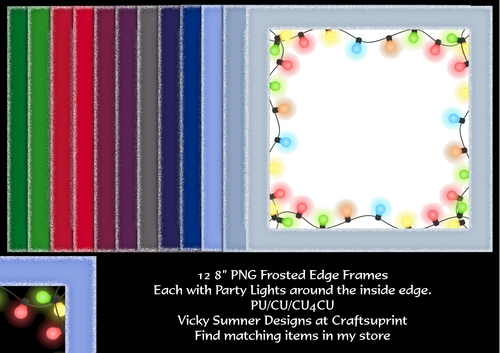 Frosted Edge 8x8 Frame with Party Lights