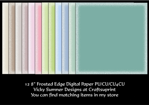 Natural Frosted Edge 8x8 Digital Paper