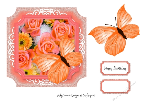 Peach and Orange Butterfly