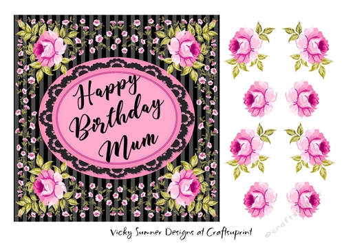Pink and Black Floral Mum