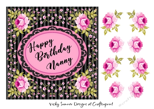 Pink and Black Floral Nanny