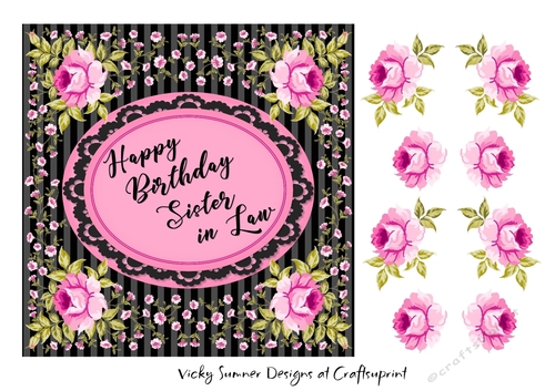 Pink and Black Floral Sister in law