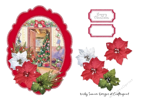 Christmas Scene Topper Red 1