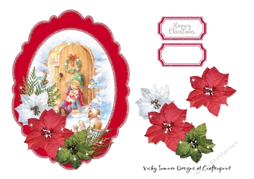 Christmas Scene Topper Red 4