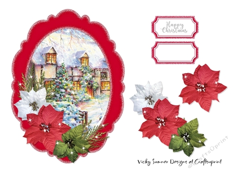 Christmas Scene Topper Red 5