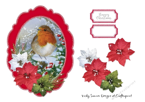 Christmas Scene Topper Red 9